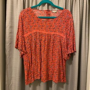Floral plus size top size 2x